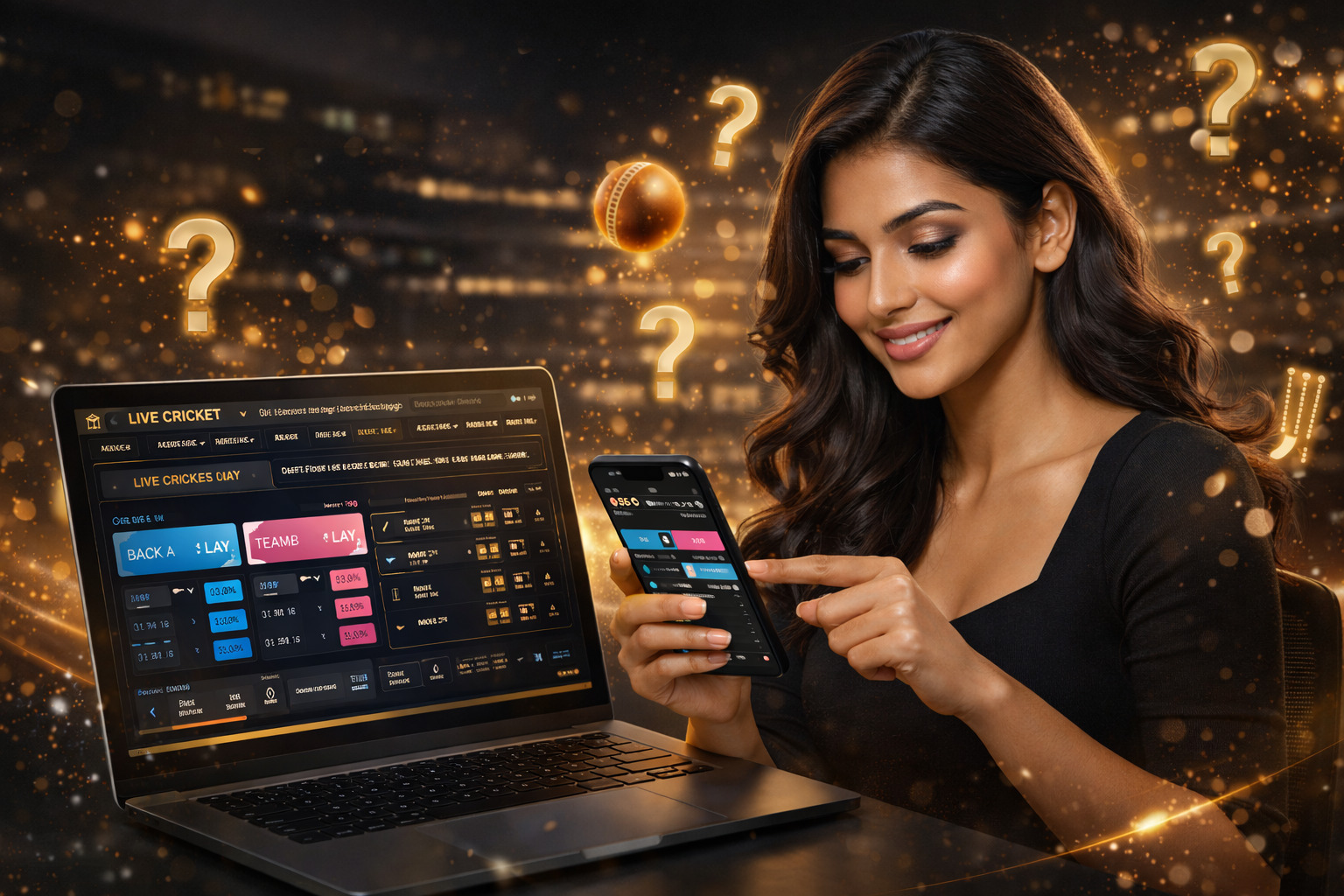 Explainer view of Betting Exchange App Download interface on laptop and mobile